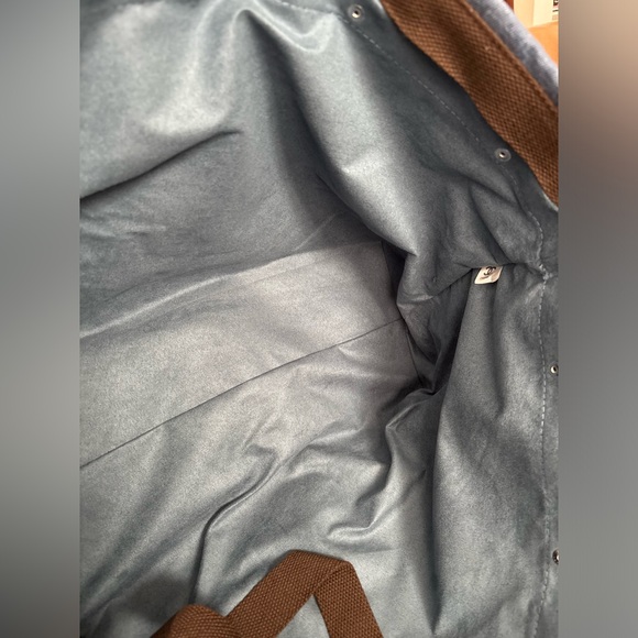 Blue Denim Tote with Brown Accents - Picture 2 of 2